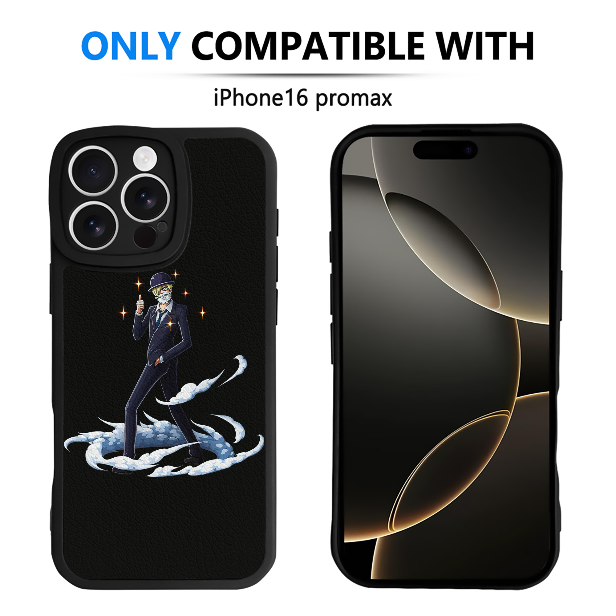 （画像用） ワンピース サンジ ONE PIECE Sanji 【iPhone 16シリーズ対応】シリコンスマホケース（レザー調） 材質：シリコン